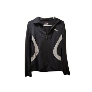 Fila Performance Athletic Running Jacket Black And Gray Size Small